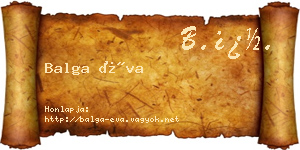 Balga Éva névjegykártya